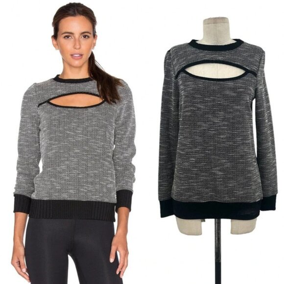 Koral Sweaters - Koral Breach Open Front Sweater S Heather Gray Black Long Sleeve